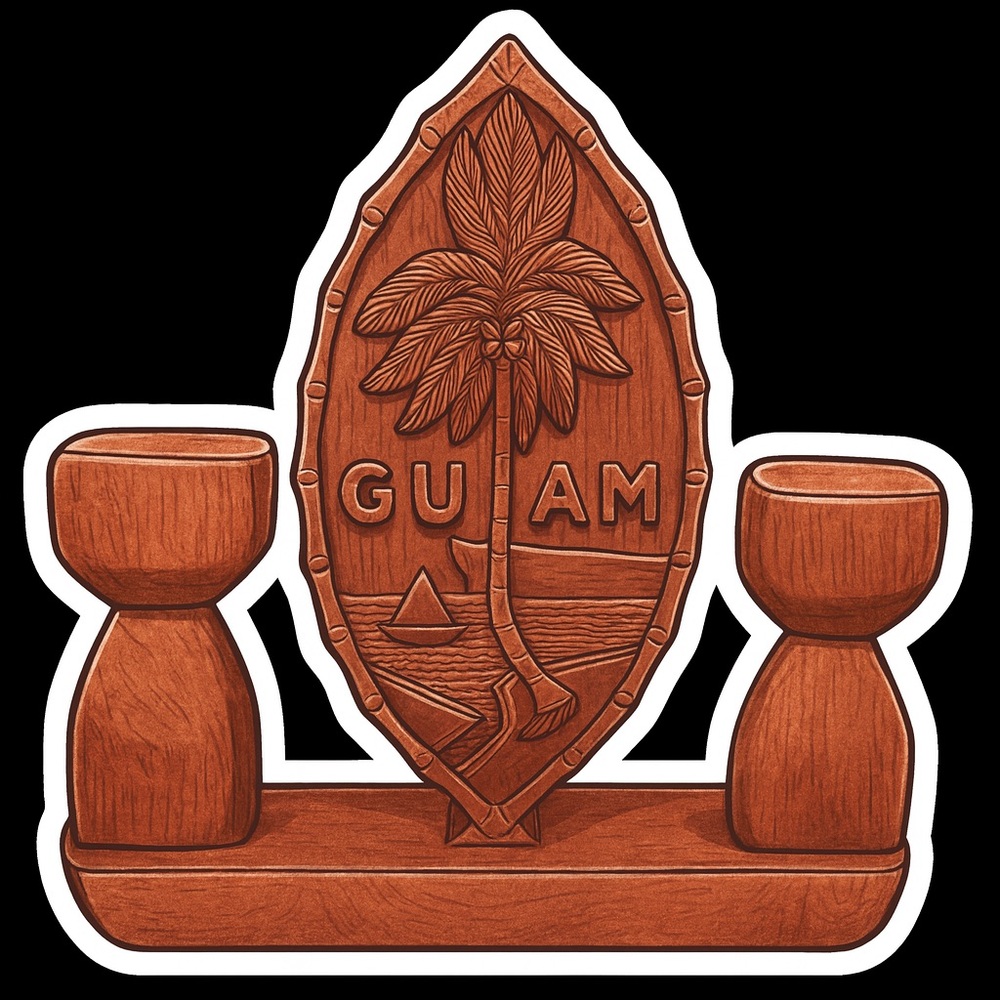 Guam Chamorro Ifit Wood Waterproof Sticker